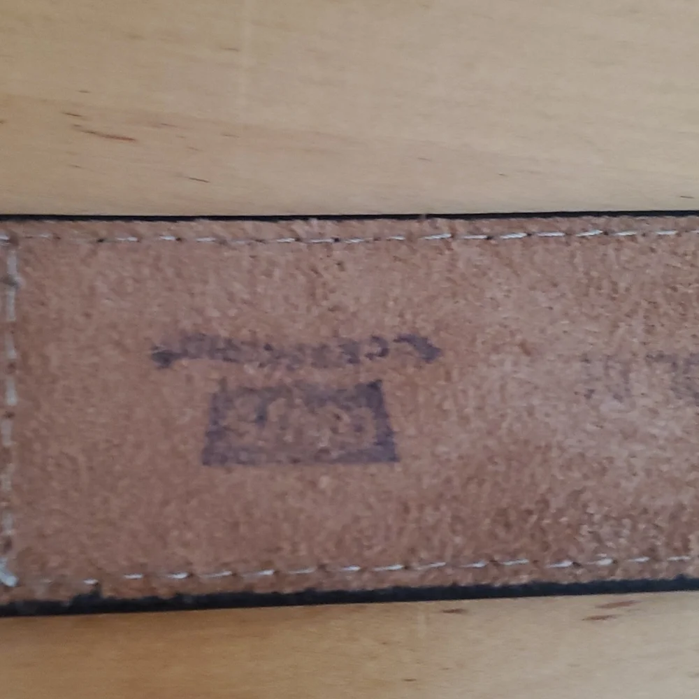 Levi's Brown Leather Belt with Red and Blue Panel Logos